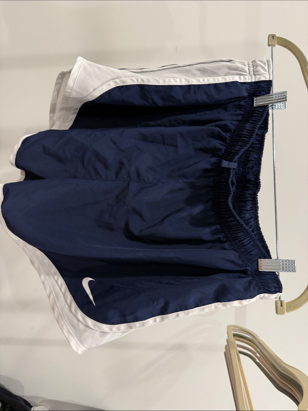 Nike Navy and White Sport Shorts
